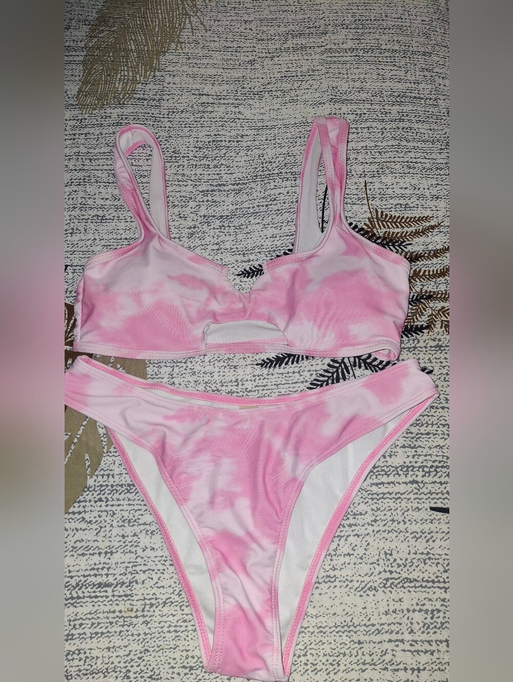SHEIN Pink Tie Dye Bikini Set Size S Women's Two Piece Swimwear Beach Pool